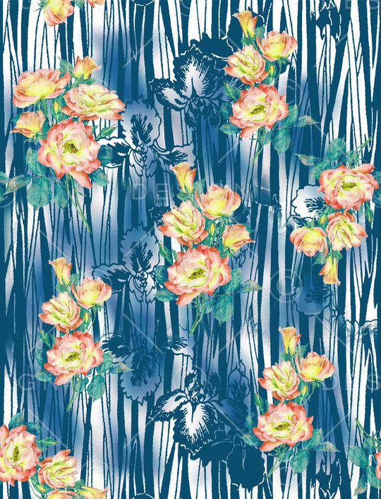 玫瑰花印花华亿平台图片