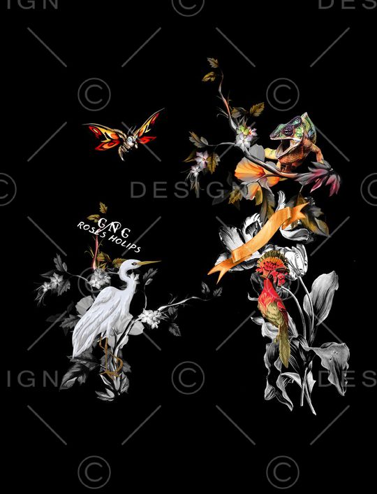 火烈鸟印花华亿平台图片