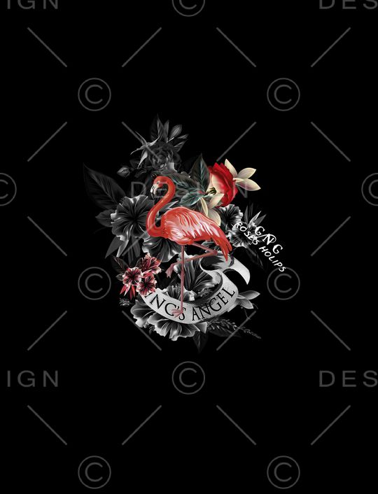 火烈鸟印花华亿平台图片