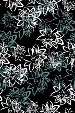 手绘大花印花华亿平台图片