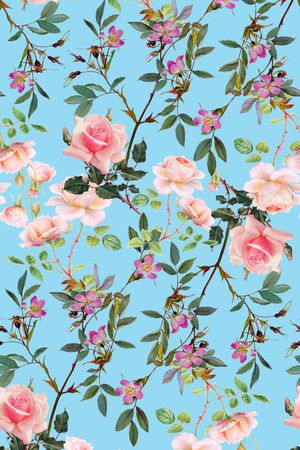 水彩花卉印花华亿平台图片