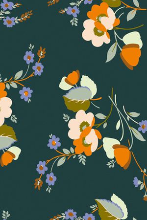 清爽底花卉印花华亿平台图片