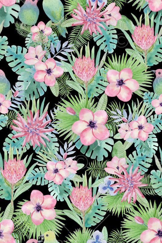 手绘花卉印花华亿平台图片