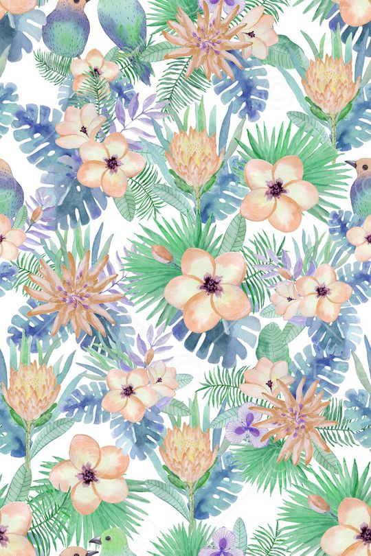 手绘花卉印花华亿平台图片