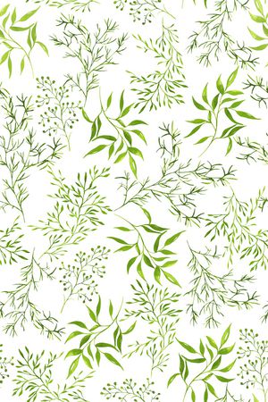 手绘绿叶印花华亿平台图片