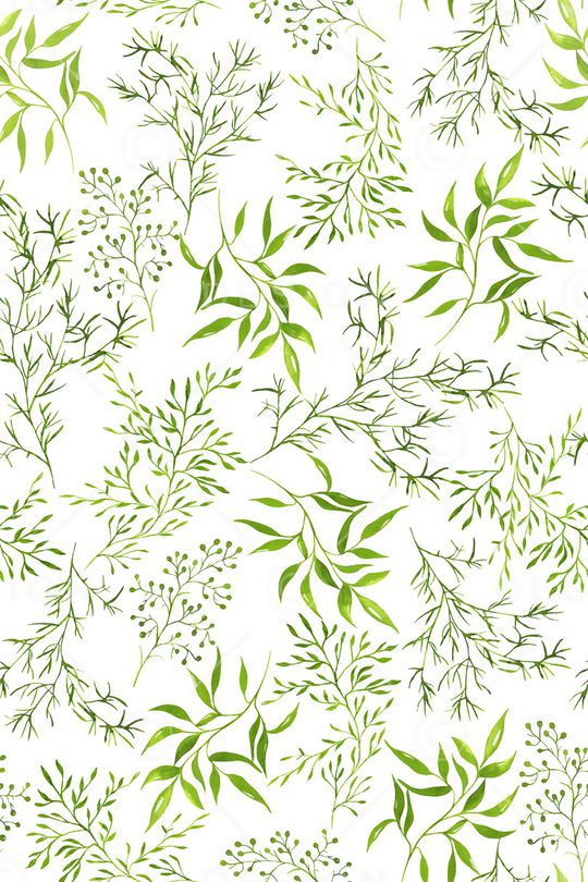 手绘绿叶印花华亿平台图片