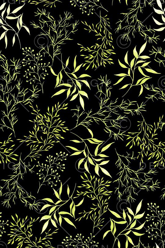 手绘绿叶印花华亿平台图片