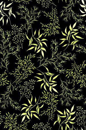 手绘绿叶印花华亿平台图片