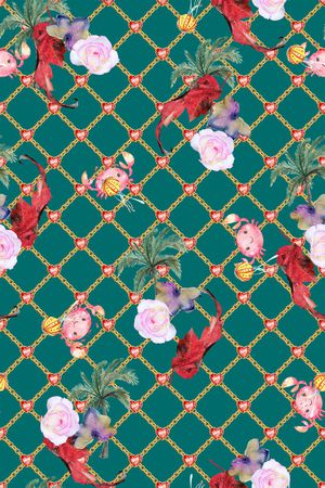 彩底花卉印花华亿平台图片