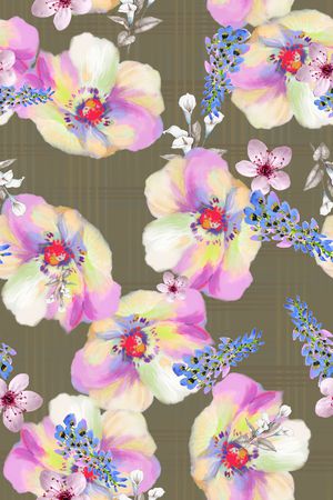 彩底花卉印花华亿平台图片