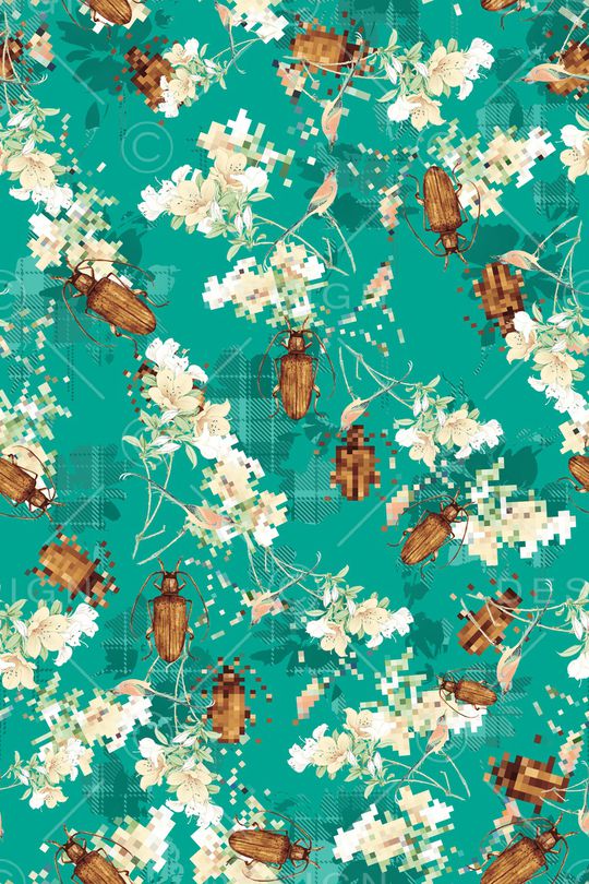 彩底花卉印花华亿平台图片