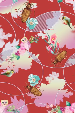 彩底花卉印花华亿平台图片