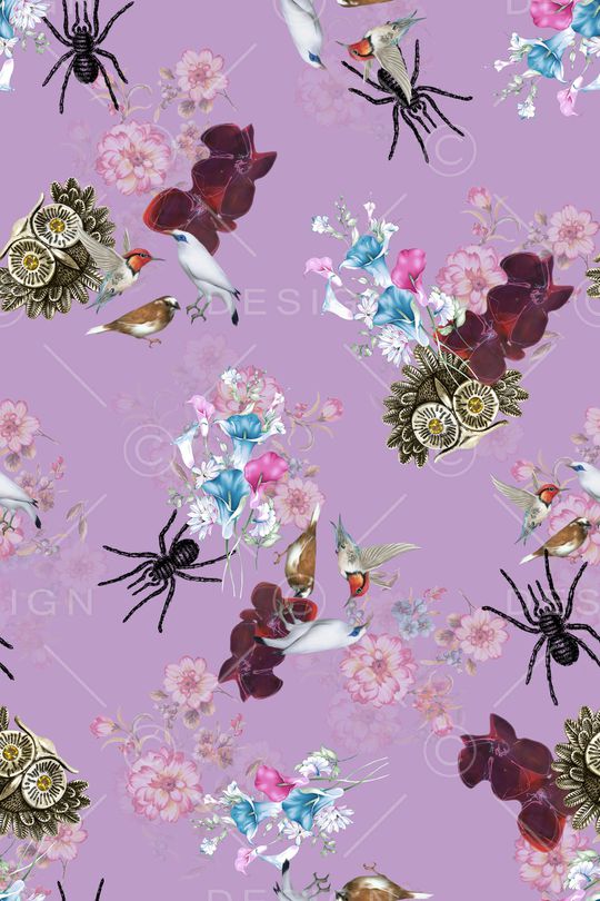 彩底花卉印花华亿平台图片