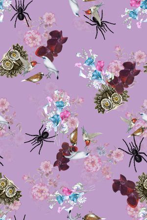 彩底花卉印花华亿平台图片