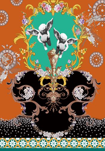 1144648-欧式花丛蜻蜓独幅