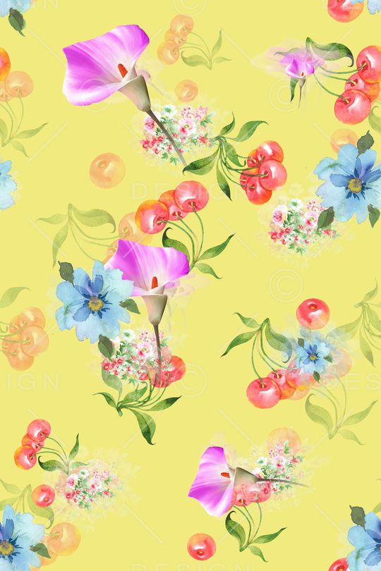 彩底花卉印花华亿平台图片