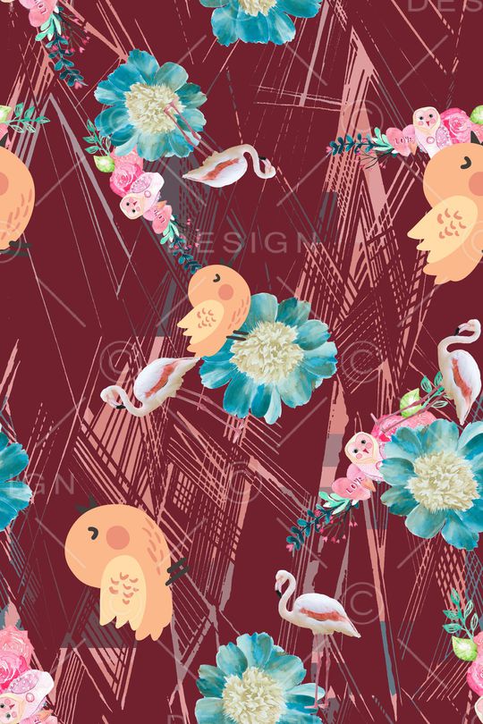 彩底花卉印花华亿平台图片