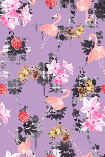 彩底花卉印花华亿平台图片