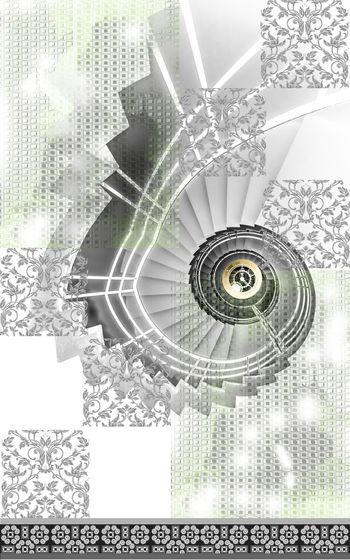 1145395-旋转楼梯时钟小方格古典纹样-1