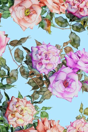 水彩花卉印花华亿平台图片