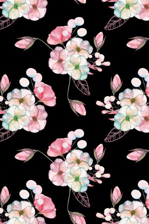 水彩花卉印花华亿平台图片