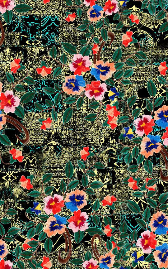 笔触印花华亿平台图片