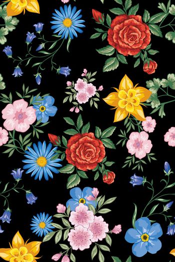 风格化花卉印花华亿平台图片