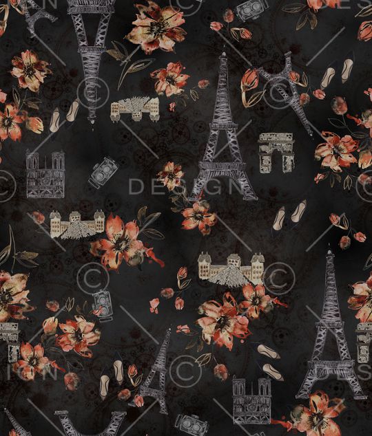 水彩花卉印花华亿平台图片