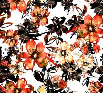 1146607-181119水彩花和链条白