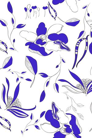 手绘花卉印花华亿平台图片