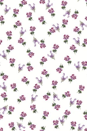 水彩花卉印花华亿平台图片