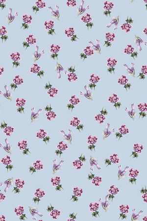 水彩花卉印花华亿平台图片