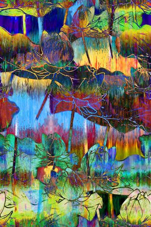 抽象花卉印花华亿平台图片