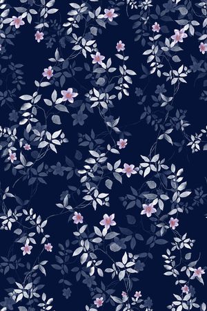 水彩花卉印花华亿平台图片