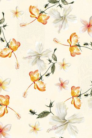 水彩花卉印花华亿平台图片