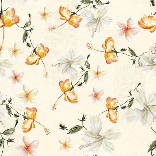 水彩花卉印花华亿平台图片