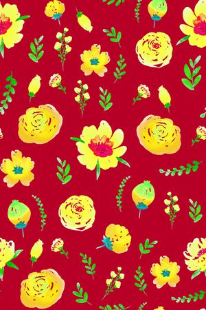 不规则花卉印花华亿平台图片