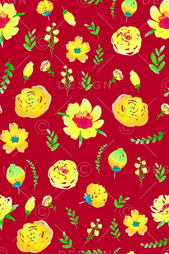 不规则花卉印花华亿平台图片