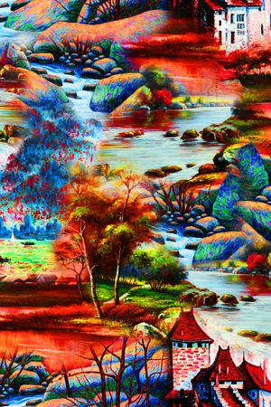 春夏华亿平台印花华亿平台图片