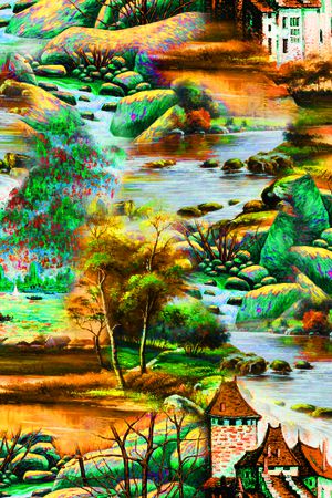 春夏华亿平台印花华亿平台图片