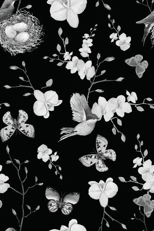 手绘花卉印花华亿平台图片