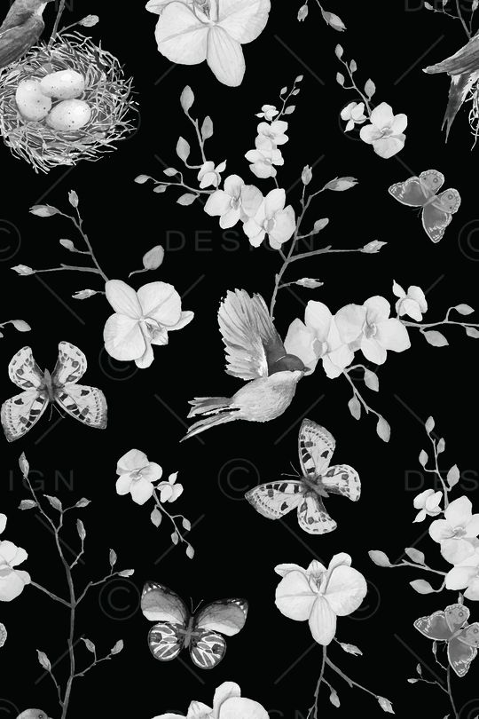 手绘花卉印花华亿平台图片