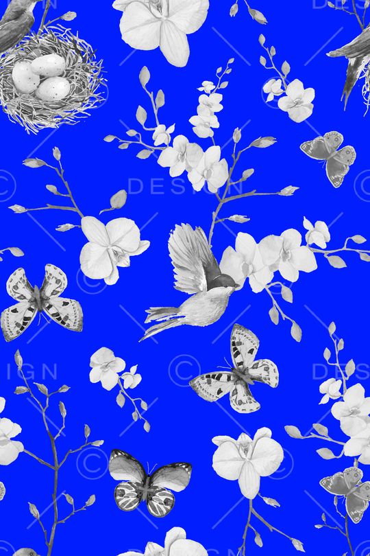 手绘花卉印花华亿平台图片