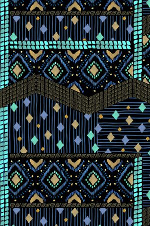 黑底花卉印花华亿平台图片