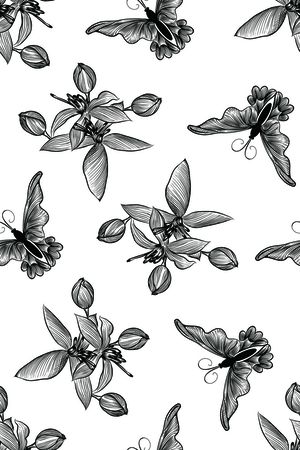 线条花卉印花华亿平台图片