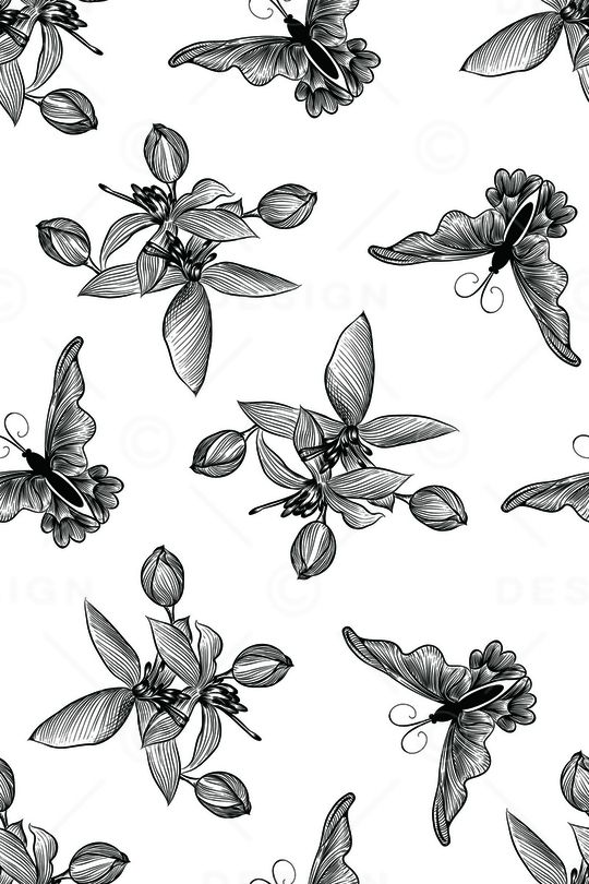 线条花卉印花华亿平台图片