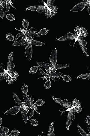 线条花卉印花华亿平台图片