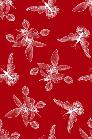 线条花卉印花华亿平台图片