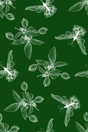 线条花卉印花华亿平台图片