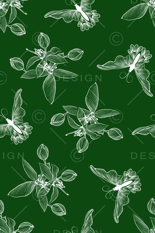 线条花卉印花华亿平台图片